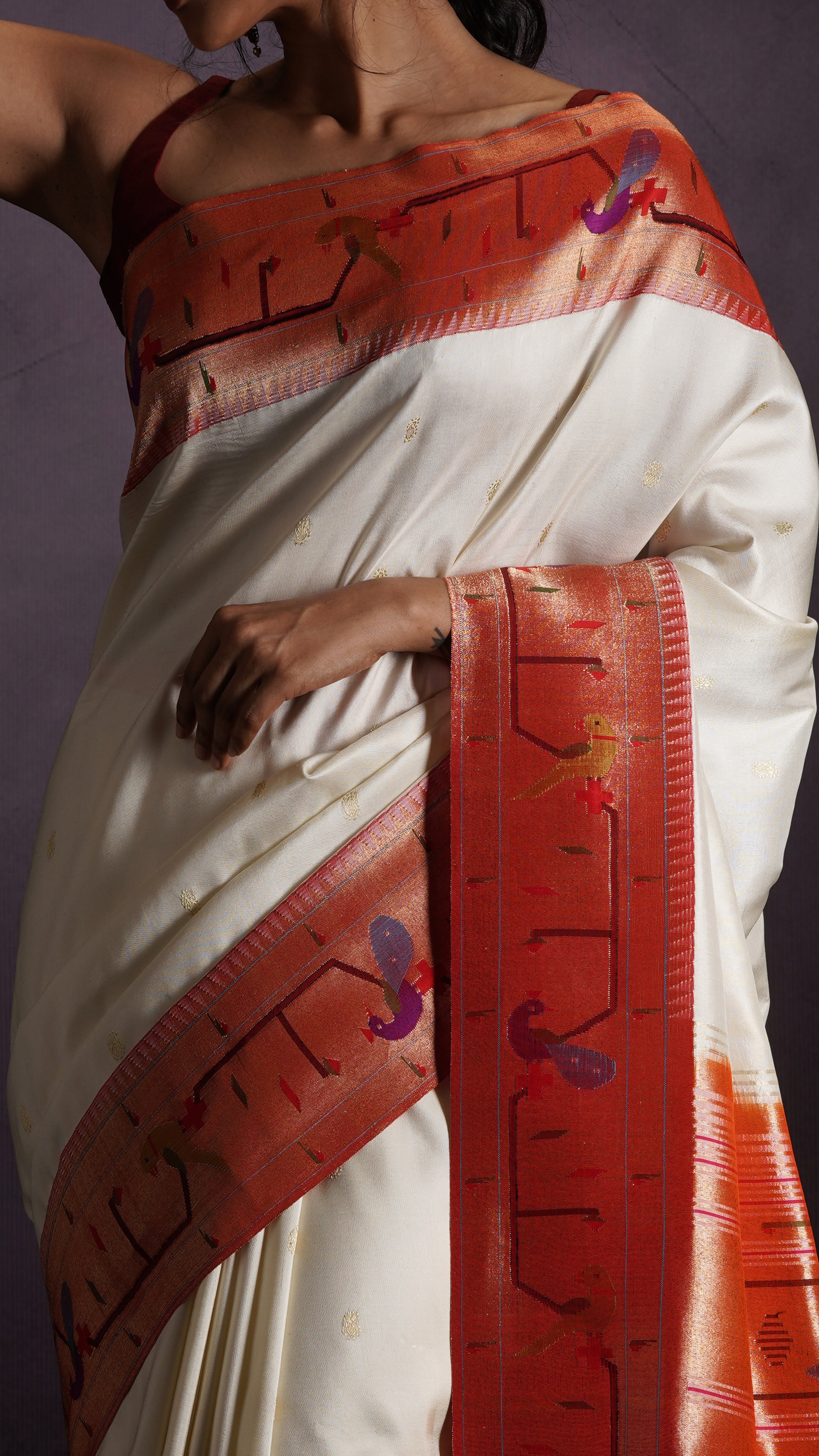 Saffron Bloom | Paithani