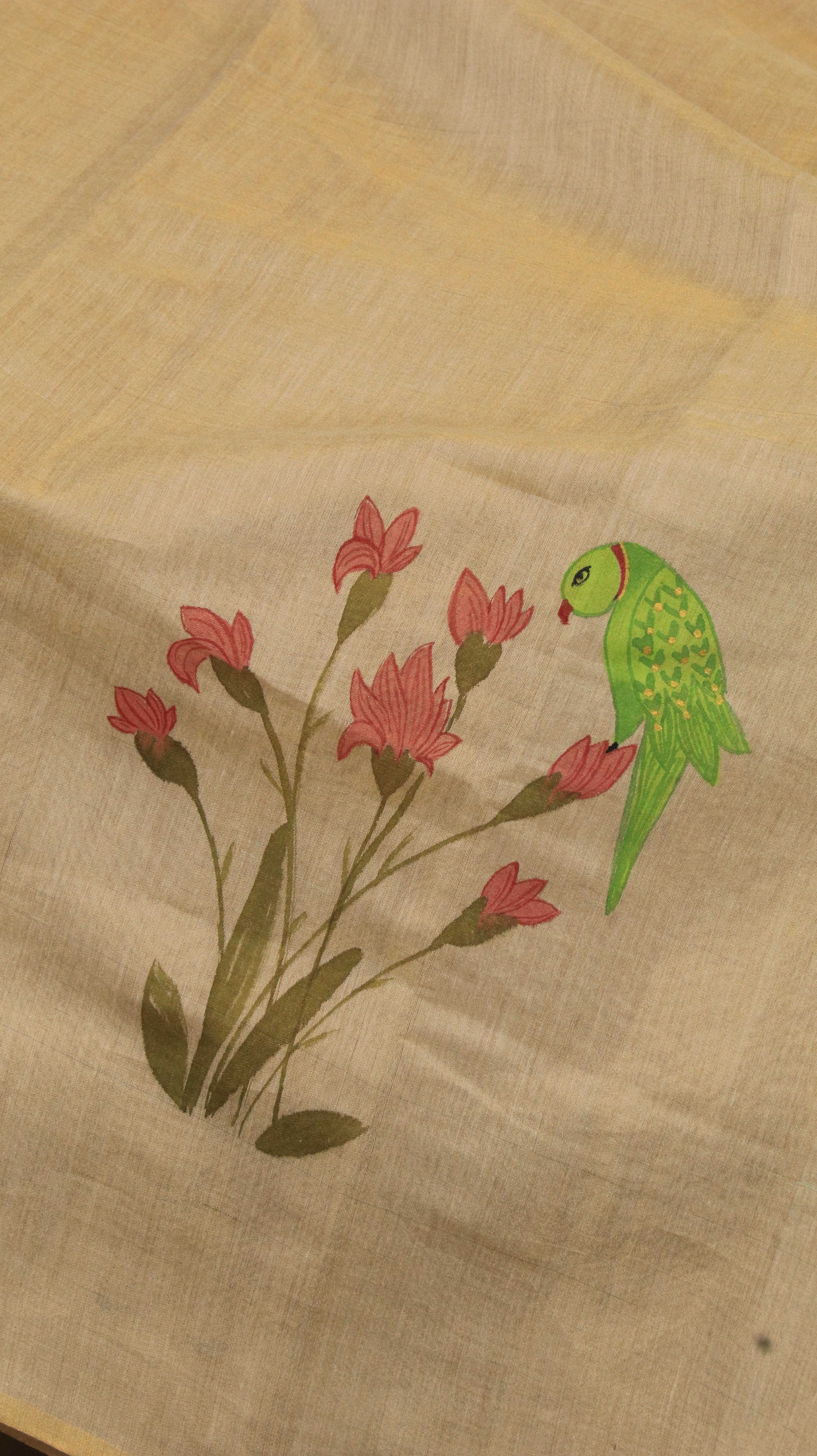 Parrot & Petals | Chanderi