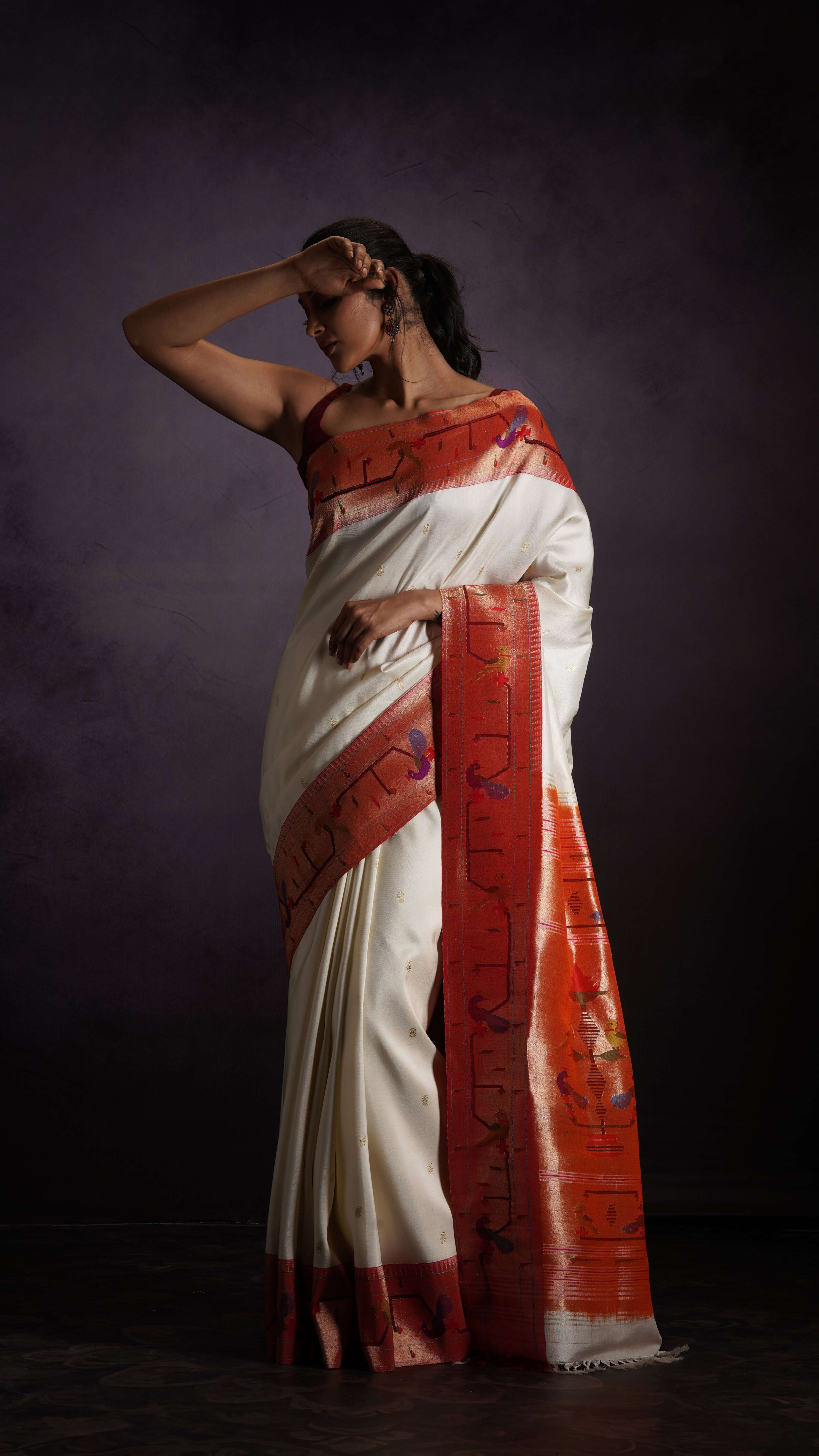 Saffron Bloom | Paithani