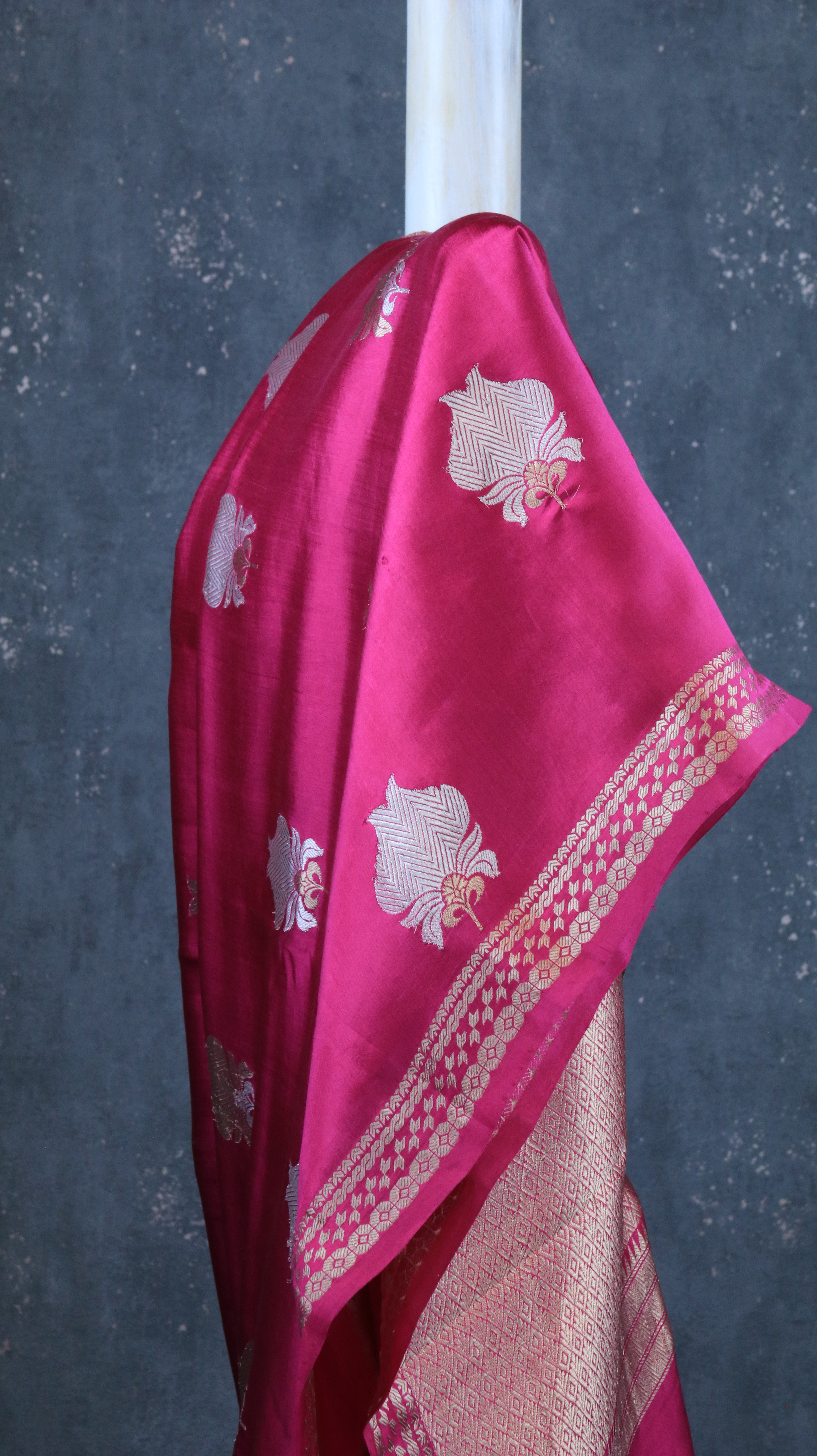 Silken Fuchsia Glow | Banarasi