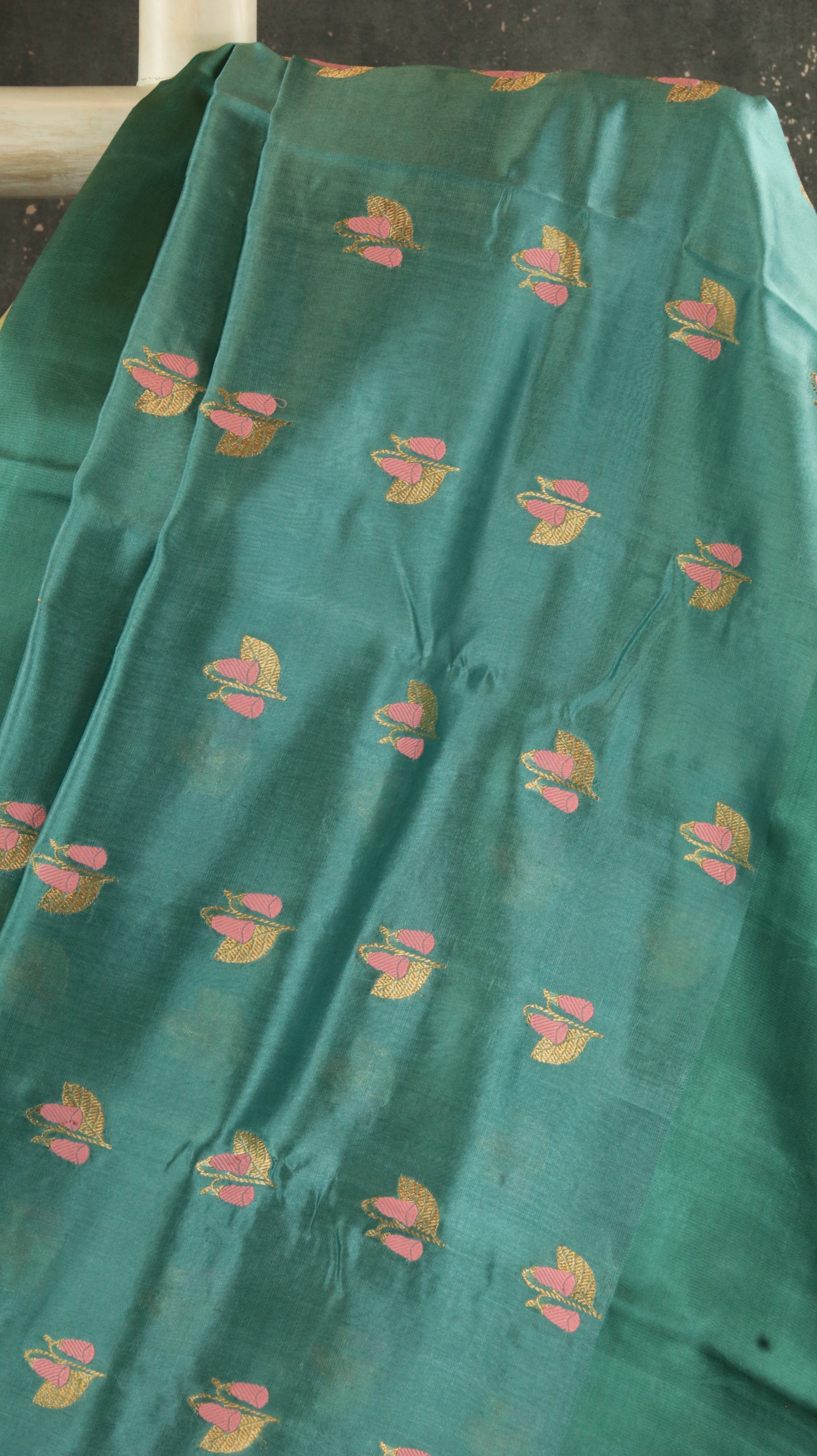 Teal Petals | Chanderi