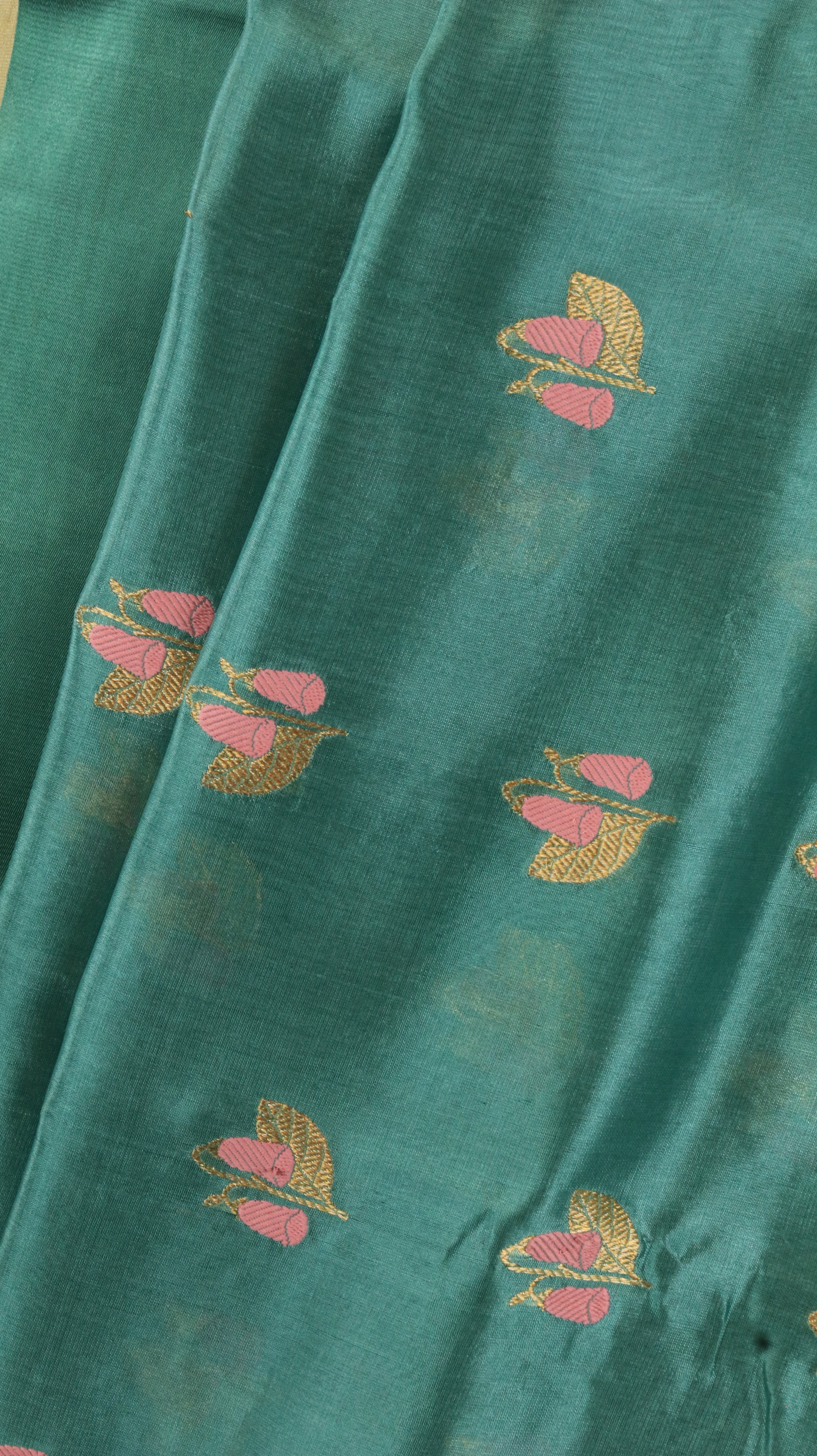 Teal Petals | Chanderi